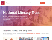 Tablet Screenshot of literacytrust.org.uk